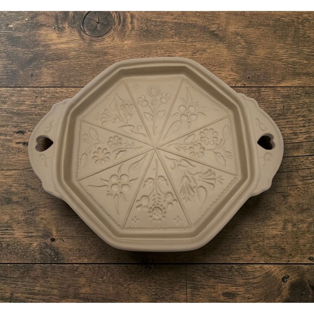 Brown Bag Cookie Art Scotland Thistle Floral Ceramic Baking Shortbread Pan Mold